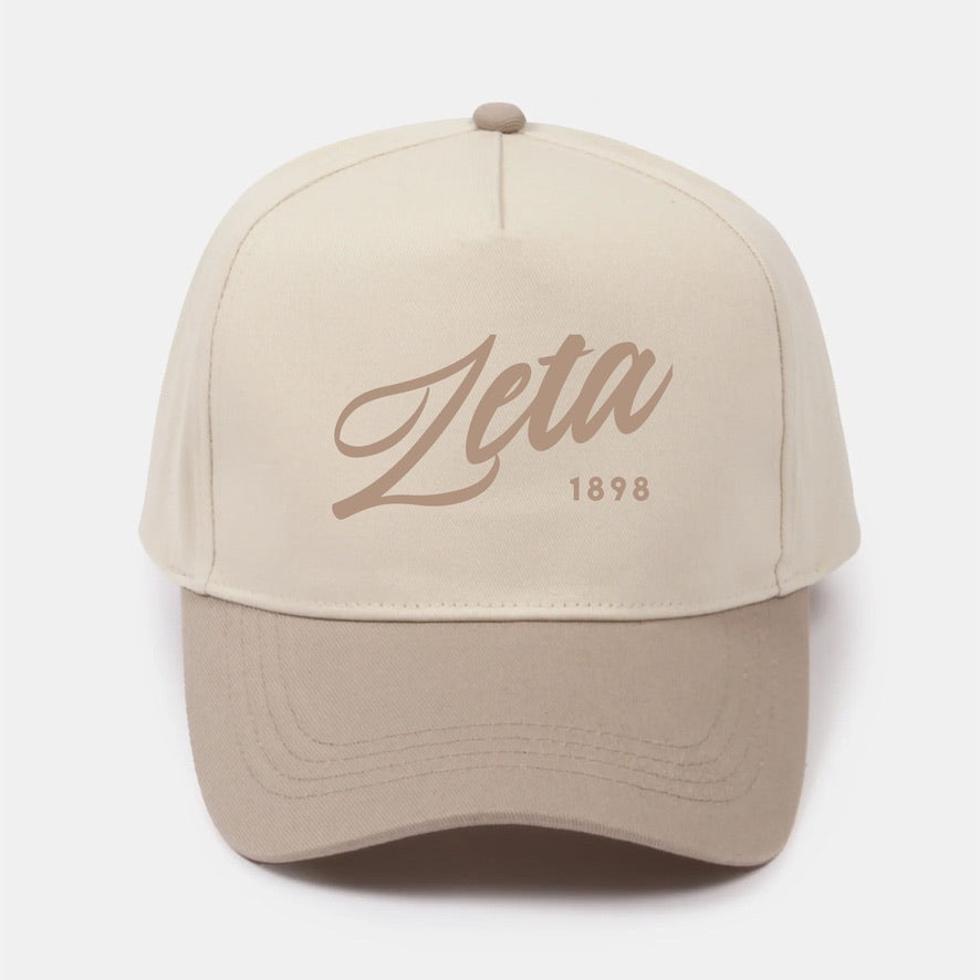 Zeta Embroidered Two-Tone Baseball Cap - Script 1874 | Custom Gifts