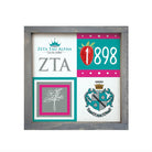 Zeta Tau Alpha 12x12 Wood Framed Sign - Color Block