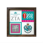 Zeta Tau Alpha 12x12 Wood Framed Sign - Color Block