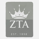 Zeta Tau Alpha Blanket XL 60x80 - Color Block Gray Throw Blankets