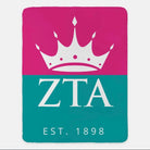 Zeta Tau Alpha Blanket XL 60x80 - Color Block Pink Throw Blankets