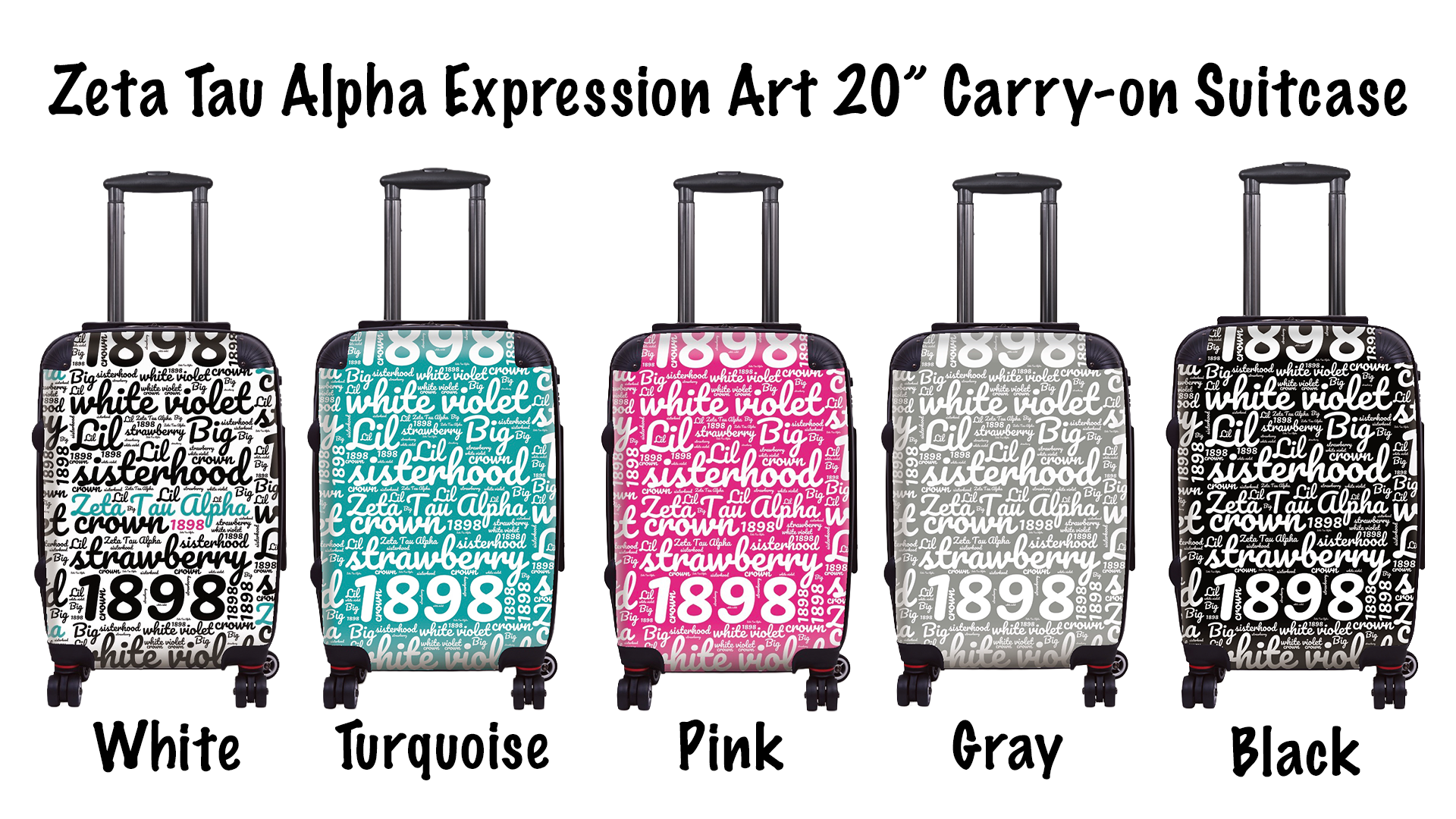 Zeta Tau Alpha Carry-on Luggage Expression Art Swatches