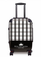 Zeta Tau Alpha Carry-on Luggage - Gingham Black Suitcases