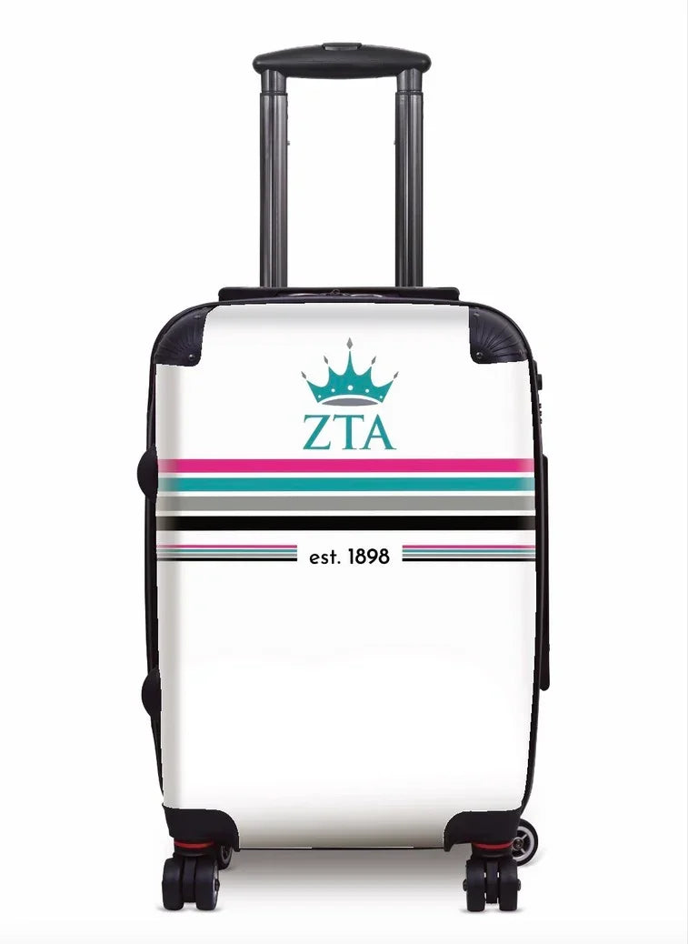 Zeta Tau Alpha Carry-on Luggage - Preppy Stripes Suitcases