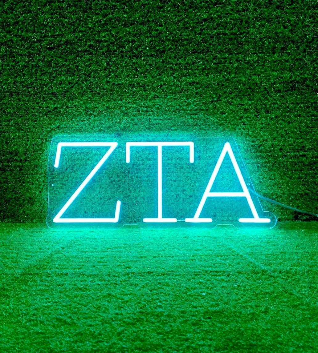 Zeta Tau Alpha Greek Letters LED Neon Sign w/ Dimmer | ZTA Gifts ...