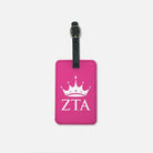 Zeta Tau Alpha Luggage Tag (Set of 2) - Pink with Crown Luggage Tags