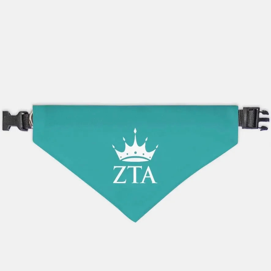 Zeta Tau Alpha Pet Bandana Turquoise