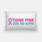 Zeta Tau Alpha Think Pink Lumbar Pillow 