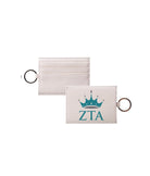 Zeta Tau Alpha Vegan Saffiano Leather Card Holder - Crown Travel Wallet