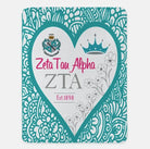 Zeta Tau Alpha XL 60x80 Sherpa Blanket - Mandala Heart Throw Blankets