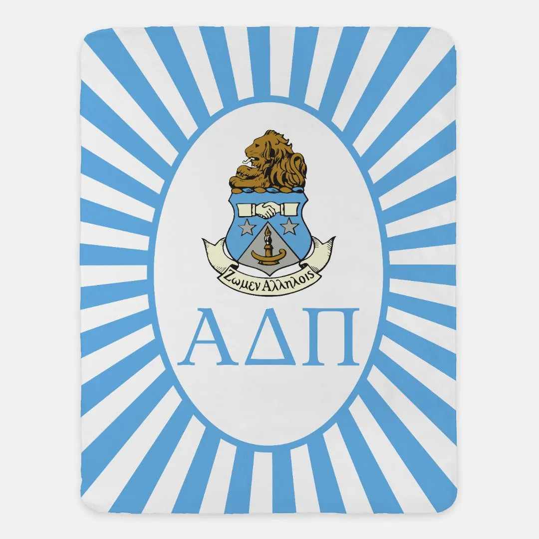 Alpha Delta Pi XL 60x80 Blanket Aldephean Blue Starburst Crest | ADPi