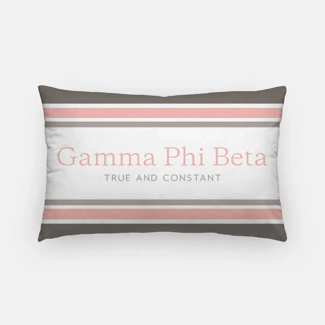 Gamma Phi Beta Lumbar Pillow Cover - Stripes Pillow Covers