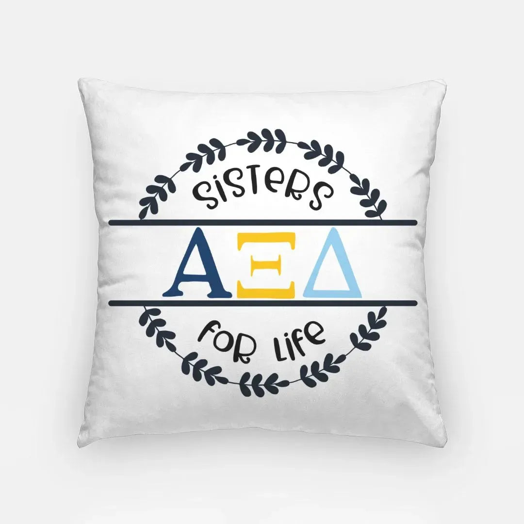 Alpha Xi Delta 18" Throw Pillow Cover - Sisters For Life Pillow Covers
