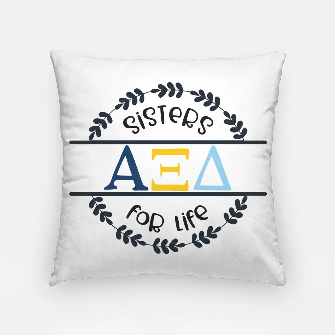 Alpha Xi Delta Pillow Cover - Sisters For Life 18" | Big Little Gifts