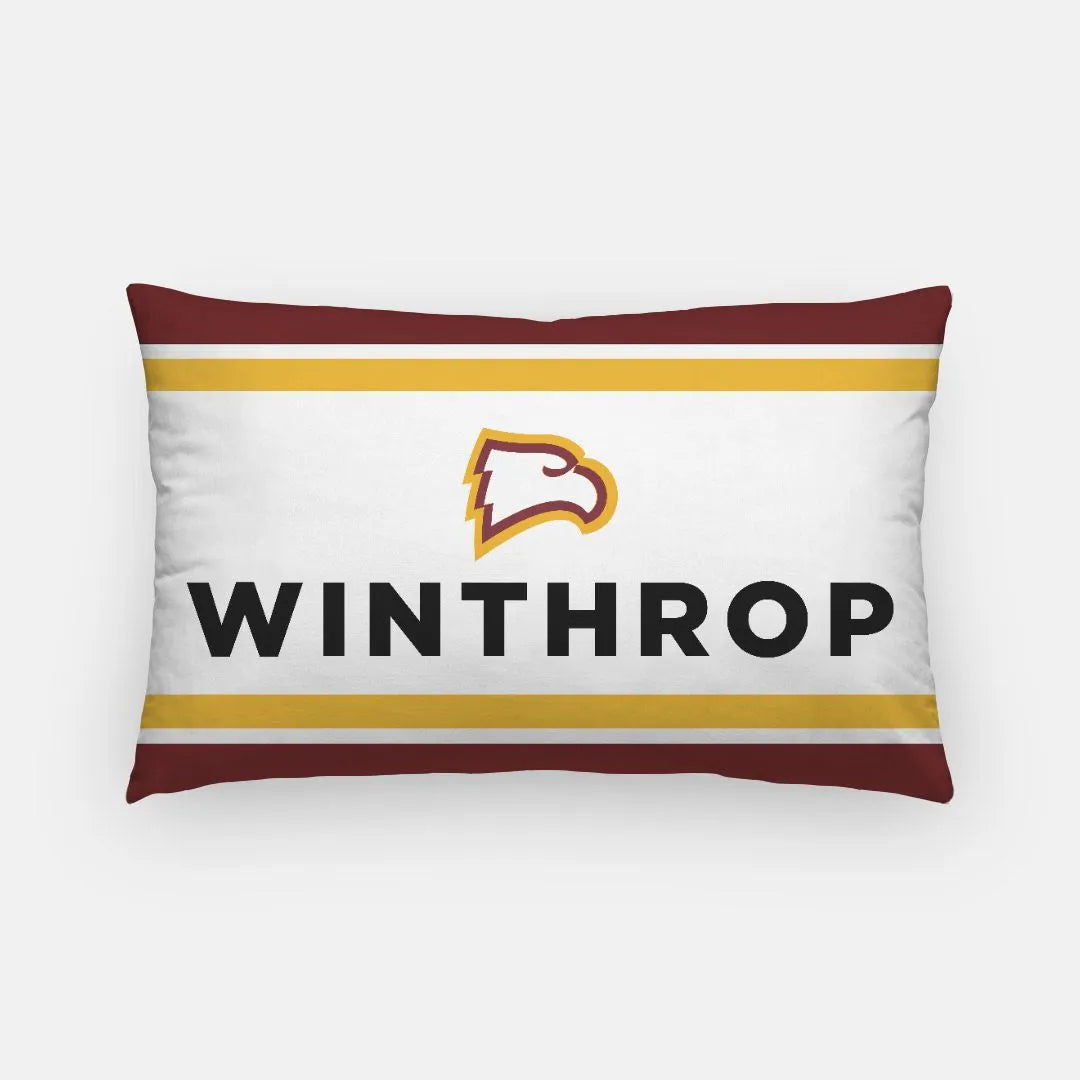 Winthrop University Striped Lumbar Pillow Cover | Custom Gifts  | Festive Fit Home