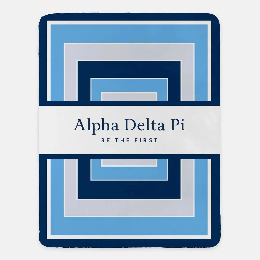 Alpha Delta Pi XL 60x80 Sherpa Throw Blanket - Geo Throw Blankets
