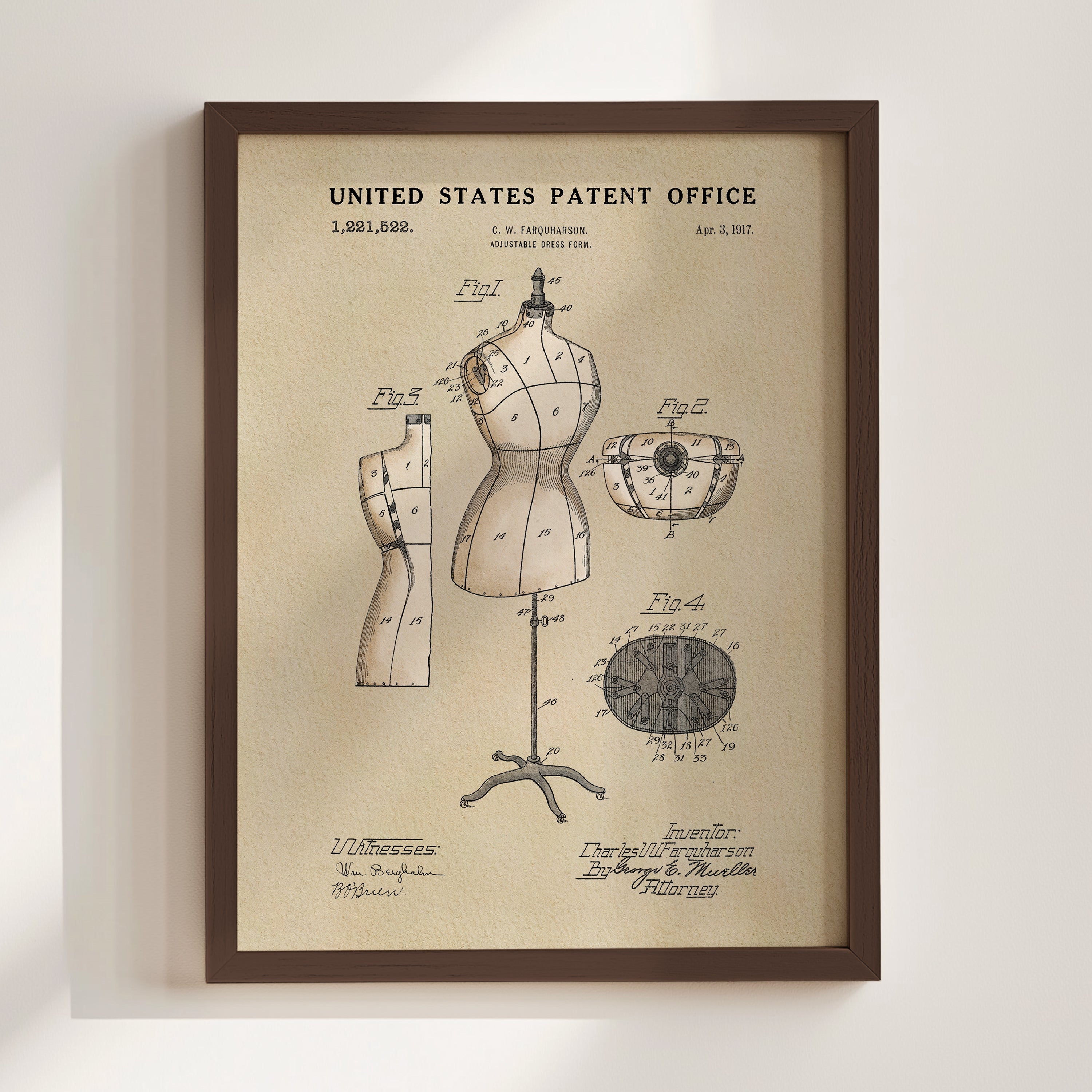 Dress Form US Patent Wall Print | Fashion Wall Print | Dorm Decor
