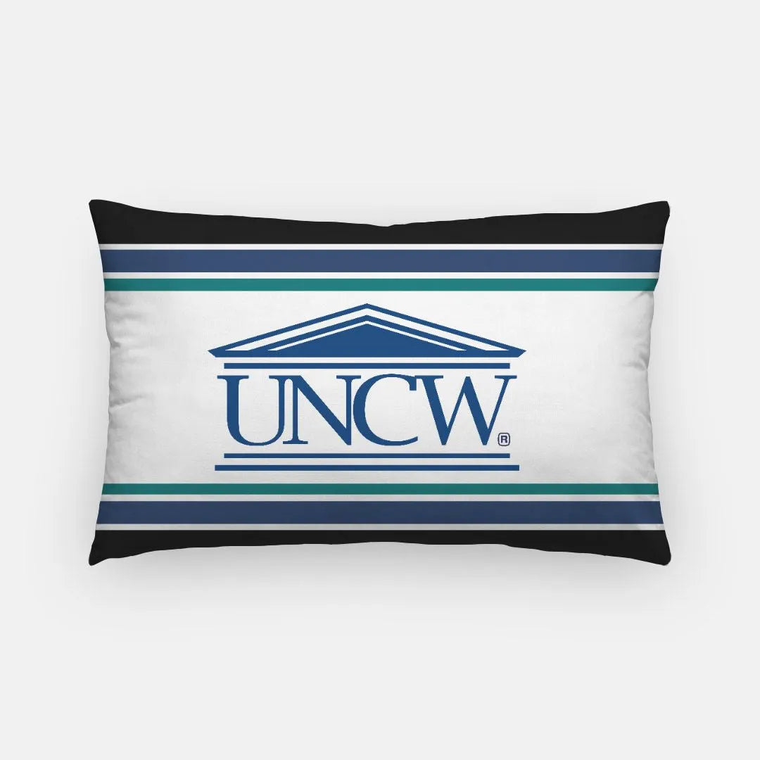 UNCW Traditional Striped Lumbar Pillow Cover | Official Merchandise 