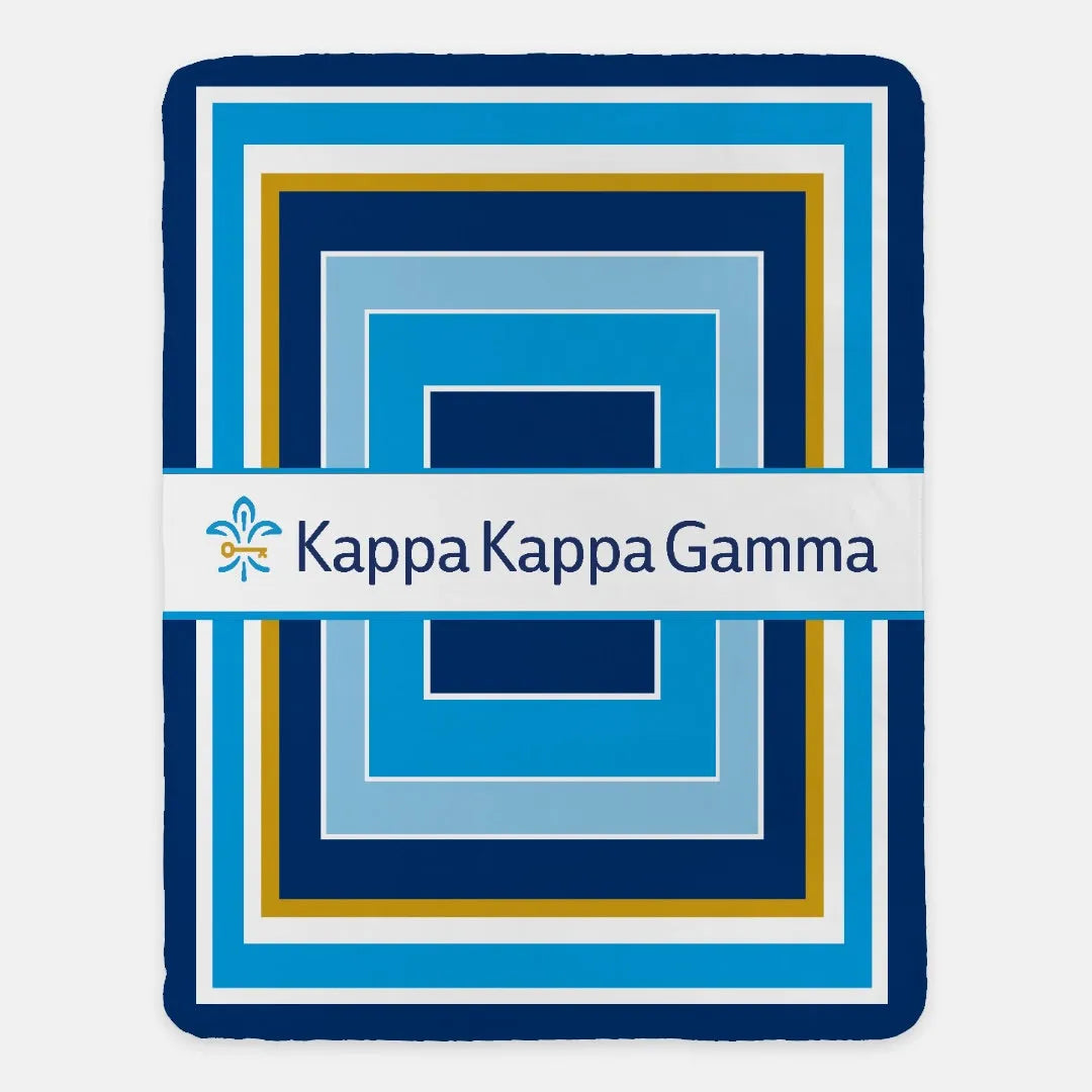 Kappa Kappa Gamma Blanket XL 60x80 - Geo | Official KKG Merchandise | Festive Fit Home