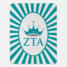 Zeta Tau Alpha Crown Starburst Sherpa Blanket - 60" x 80" | Gifts  and Merchandise | Festive Fit H ome