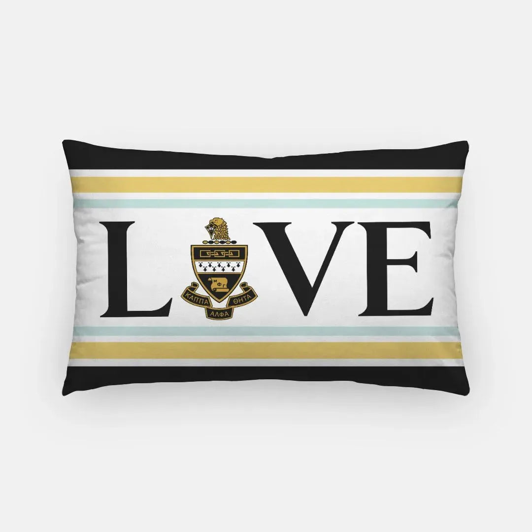 Kappa Alpha Theta Lumbar Pillow Throw Cover - "LOVE" Coat of Arms Pillow Covers