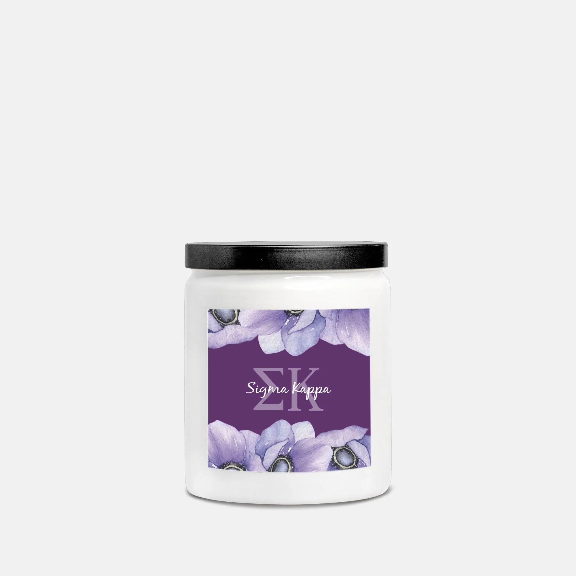 Sigma Kappa Violets Candle Ceramic 8oz | Custom Gifts and Decor | Festive Fit Home