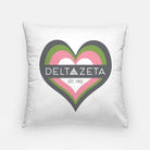 Delta Zeta 18" Heart Throw Pillow Cover | Custom Gifts | Dorm Decor