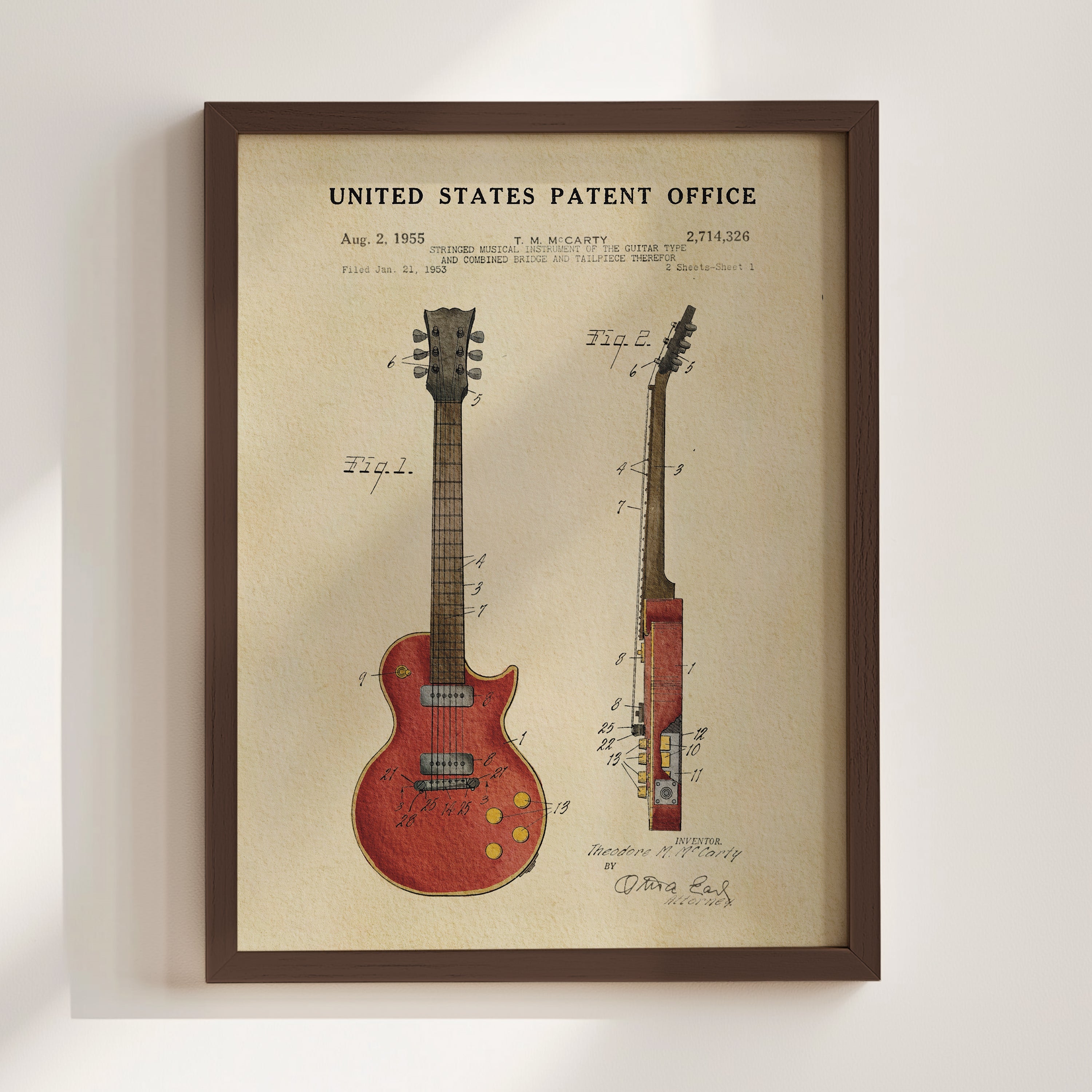 Gibson Les Paul Guitar US Patent Art Print
