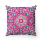 Pink Boho Square Throw Pillow, Festive Fit Home, Spring Home Decor, Spring Throw Pillow, Seasonal Home Decor, Pillow Case, Spring Pillow Cover