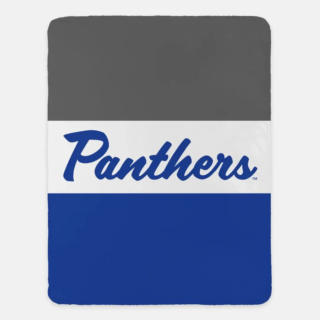 Panthers XL 60x80 Sherpa Blanket - Color Block Throw Blankets