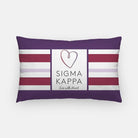 Sigma Kappa Lumbar Pillow Cover - Stripes | Custom Gifts and Decor | Officially Licensed Merchandise | Festive Fit Home