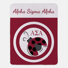 Alpha Sigma Alpha Sherpa Blanket - Dot Bullseye 60"x80" | Custom Dorm Decor | Festive Fit Home