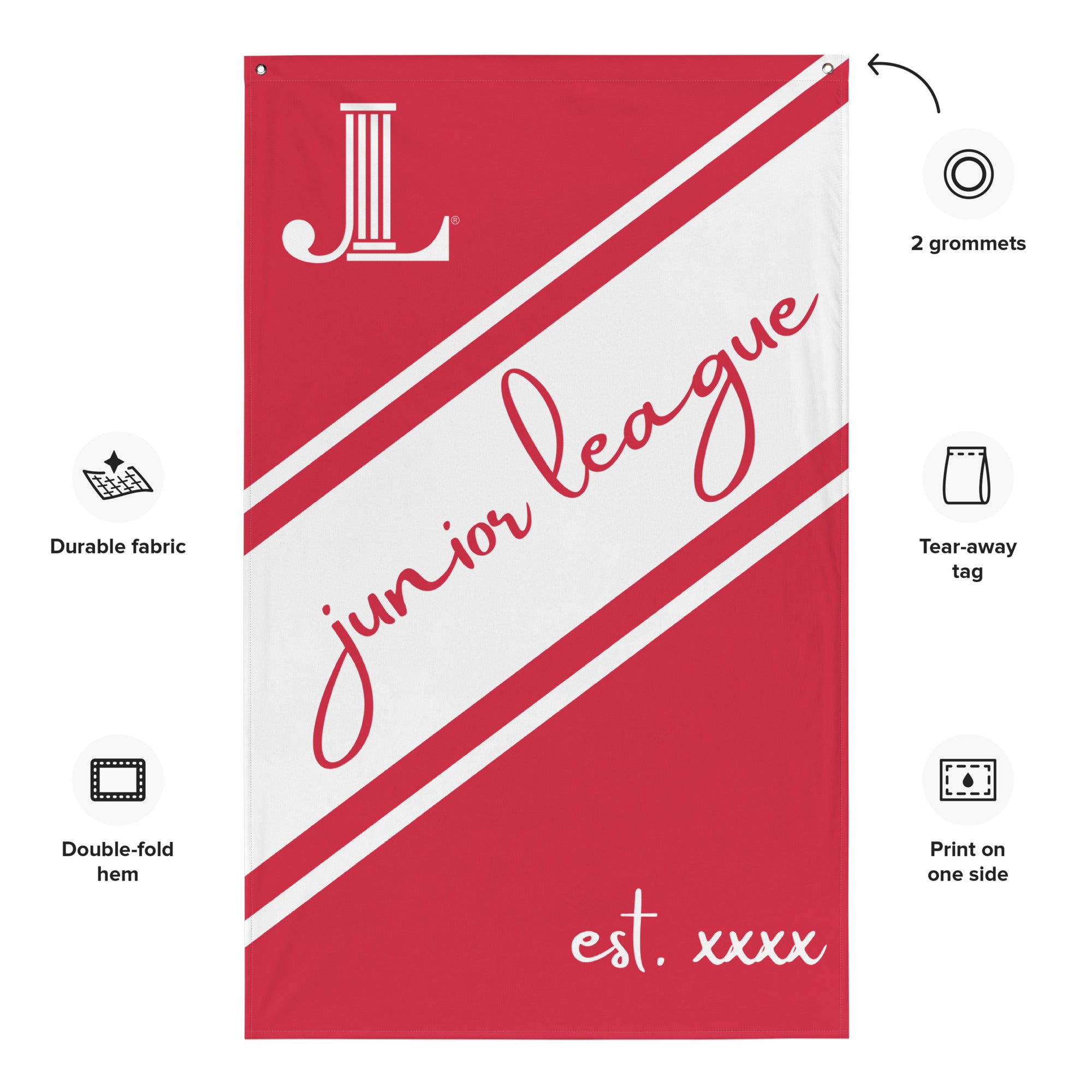 Product mockupPersonalized Junior League Flag  | JL Event Supplies