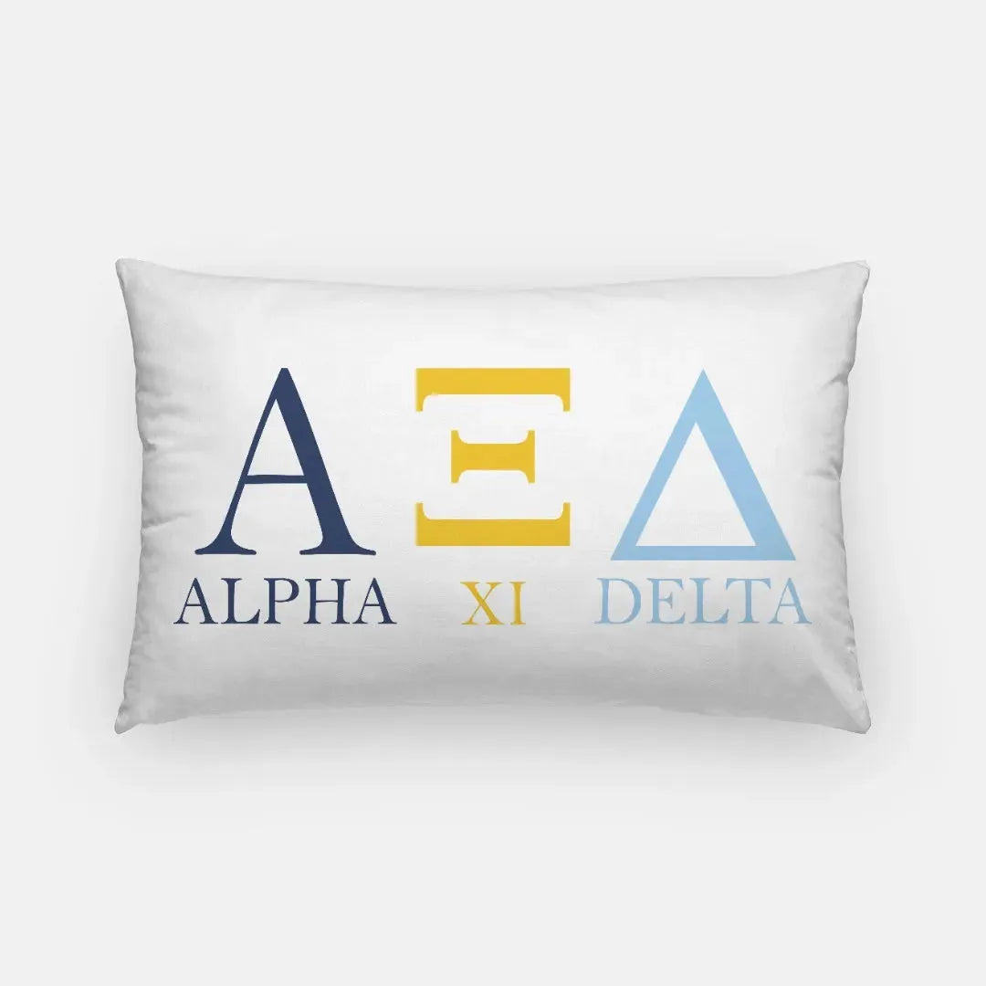 Alpha Xi Delta - Modern Greek Letters Lumber Throw Pillow Cover Pillow Covers