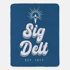  Sig Delt Retro XL 60x80 Sherpa Blanket | Custom Sigma Delta Tau Gifts | Festive Fit Home