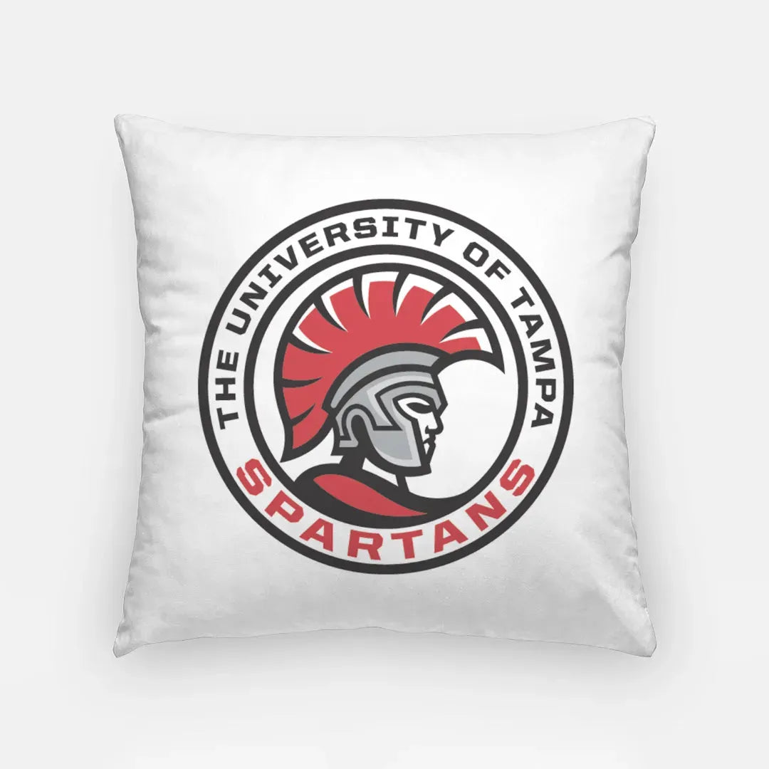 University of Tampa Throw Pillow Cover -Spartan Seal White - 18" Pillow Covers