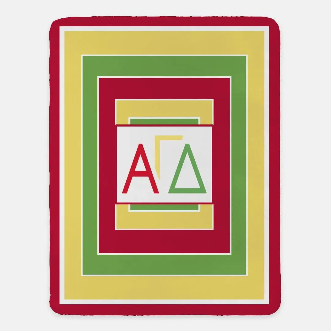 Alpha Gamma Delta XL 60x80 Sherpa Throw Blanket - Geometric Throw Blankets