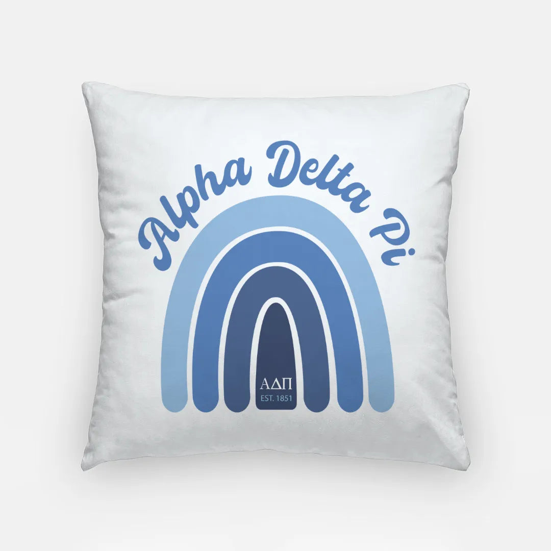 Alpha Delta Pi Throw Pillow Cover - Rainbow 18" | Gifts and Decor | Festive Fit Home