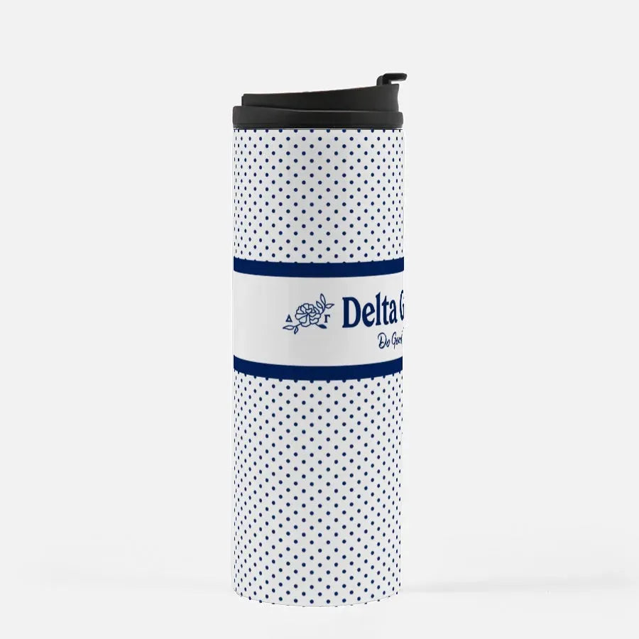 Delta Gamma Navy Polka Dot Thermal Tumbler 16 oz. Drinkware