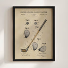 Golf Club US Patent Art Print | Sports Themed Dorm Decor | Campus Greek Fit