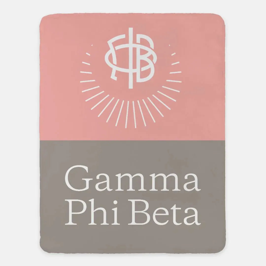 Gamma Phi Beta XL 60x80 Sherpa Throw Blanket - Color Block Throw Blankets