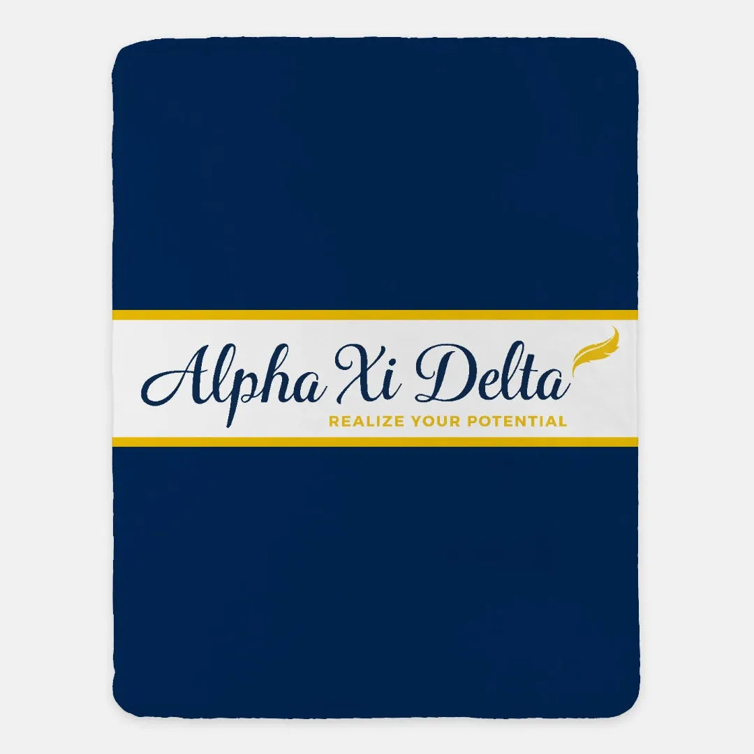 Alpha Xi Delta Traditional Blanket XL 60x80 - Blue | AXiD  Gift Shop