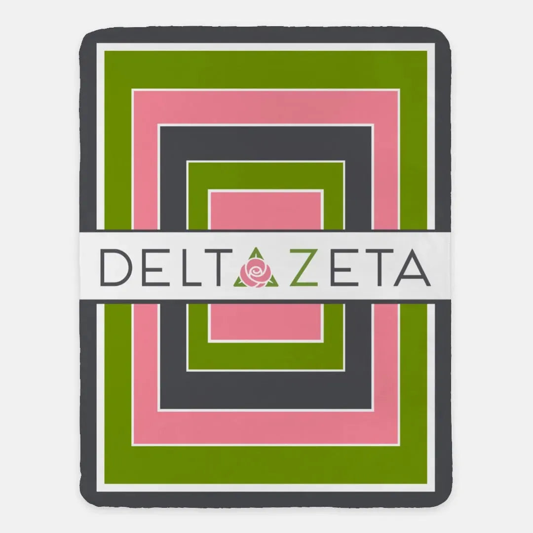 Delta Zeta XL 60x80 Sherpa Throw Blanket - Geo Throw Blankets