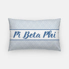 Pi Beta Phi Lumbar Pillow Cover - Silver Blue Diamond | Custom Gifts | Festive Fit Home