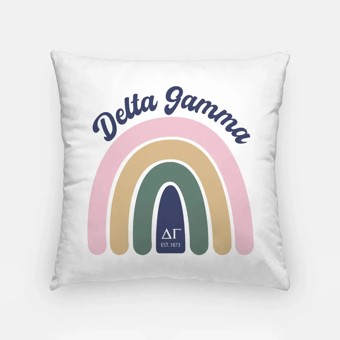 Delta Gamma 18" Rainbow Throw Pillow Cover Pillow Covers