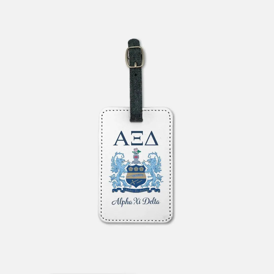 Alpha Xi Delta (Set of 2) Luggage Tag - Crest Luggage Tags