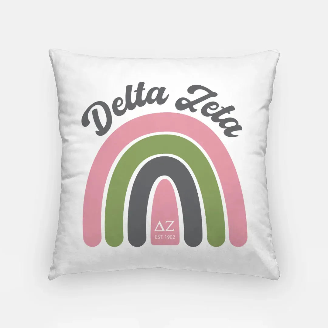 Delta Zeta 18" Throw Pillow Cover - Rainbow Pillow Covers