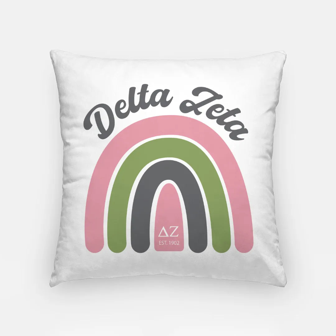 Alpha Phi Throw Pillow Cover - Rainbow 18" | Gifts and Decor | Festive Fit Home