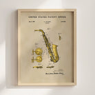 Saxophone US Patent Art Print | Music Themed Dorm Decor