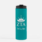 Zeta Tau Alpha Turquoise Thermal Tumbler 16 oz. | Travel Mug | Water Bottle | Festive Fit Home